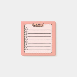 Cute Black Cat Personlig PostIT-anteckningar Post-it Block