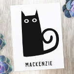 Cute Black Cat-Personlig Vykort<br><div class="desc">En roligt svart katt. Originalkonst av Nic Squirrell. Ändra namn för att anpassa sig.</div>