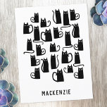 Cute Black Cat-Personlig Vykort<br><div class="desc">Cute lille svarta katter. Originalkonst av Nic Squirrell. Ändra namn för att anpassa sig.</div>