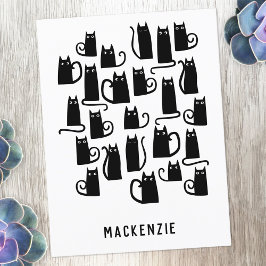 Cute Black Cat-Personlig Vykort