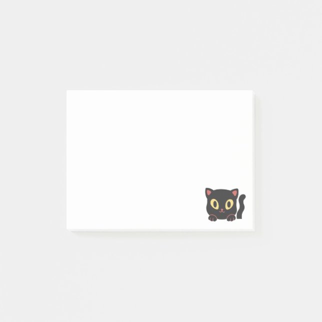 Cute Black Cat Post-it Block (Framsida)