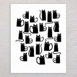 Cute Black Cat Poster<br><div class="desc">Cute lille svarta katter. Originalkonst av Nic Squirrell.</div>