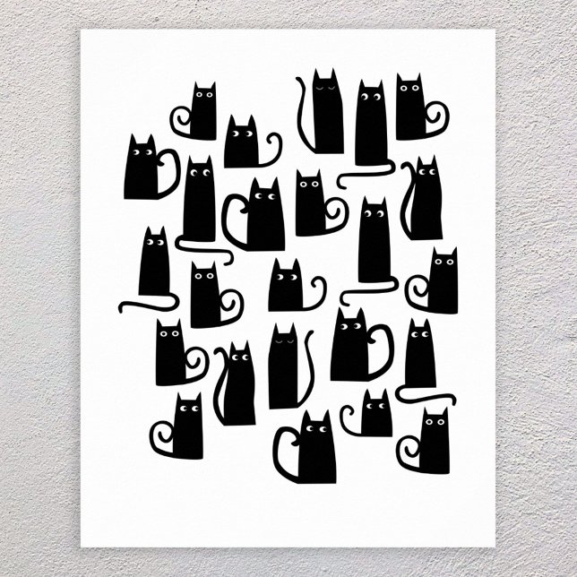 Cute Black Cat Poster (Skapare uppladdad)