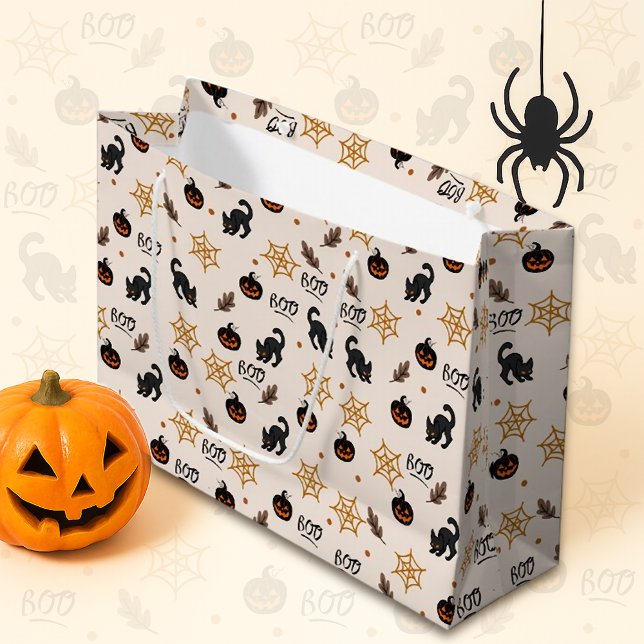 Cute Black Cat Pumpkin Halloween Mönster (Skapare uppladdad)