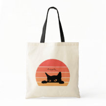 Cute Black Cat Reanvändable Bus eller godis Bag
