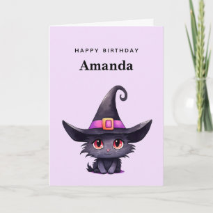 Cute Black Cat som föder upp en måltid Kort