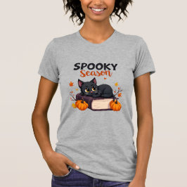 Cute Black Cat Spooky Season Halloween T Shirt