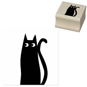 Cute Black Cat Stämpel