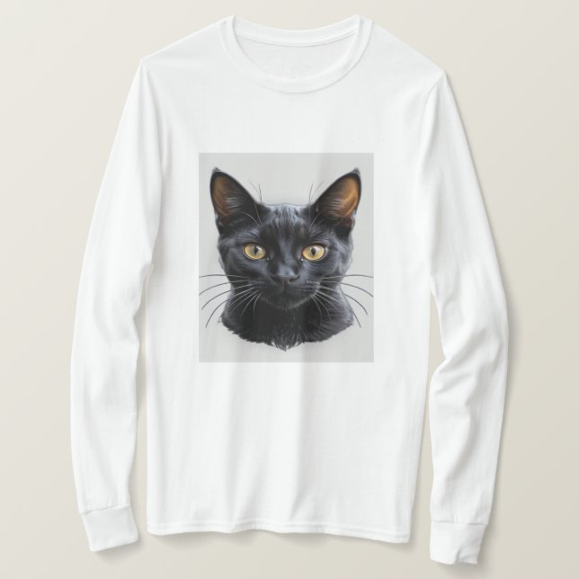 Cute Black Cat Sweatshirt T Shirt (Design framsida)
