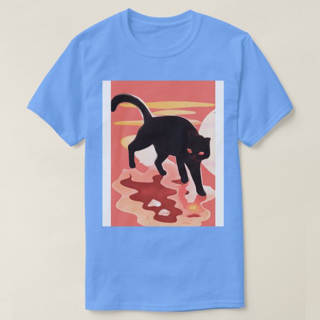 Cute Black Cat T Shirt (Design framsida)