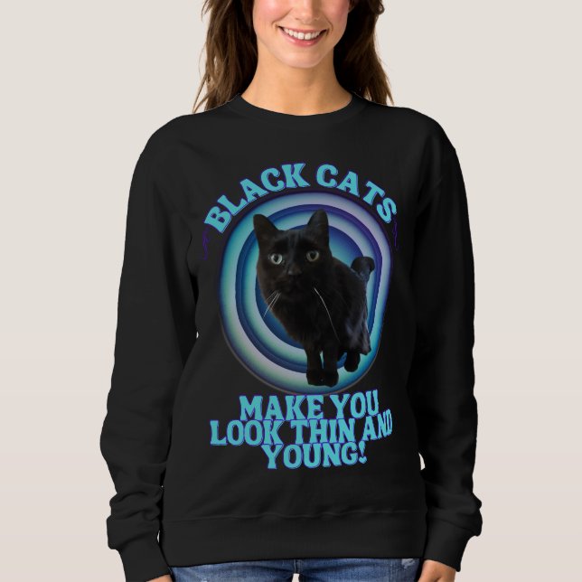 Cute Black Cat T Shirt (Framsida)
