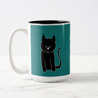 Cute Black Cat Två-Tonad Mugg