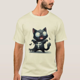 Cute Black Cat Vampire Bat Halloween Sticker ✨🐾🧛 T Shirt