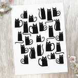 Cute Black Cat Vykort<br><div class="desc">Cute lille svarta katter. Originalkonst av Nic Squirrell.</div>