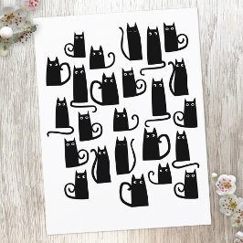 Cute Black Cat Vykort