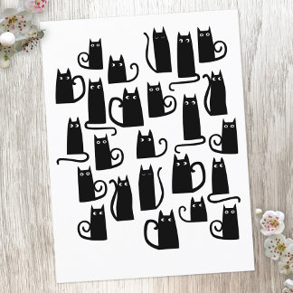 Cute Black Cat Vykort