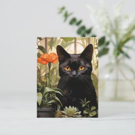 Cute Black Cat Vykort