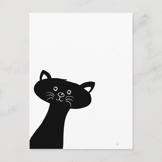 Cute Black Cat-vykort Vykort (Framsida)