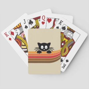 Cute black cat with retro rand casinokort