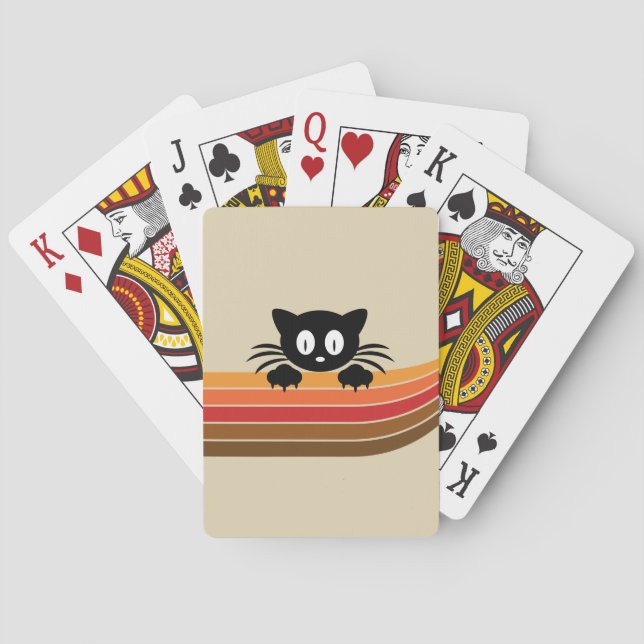 Cute black cat with retro rand casinokort (Baksidan)