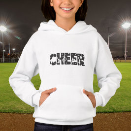 Cute Black Cheer Typography Cheerledare Silhouette T Shirt