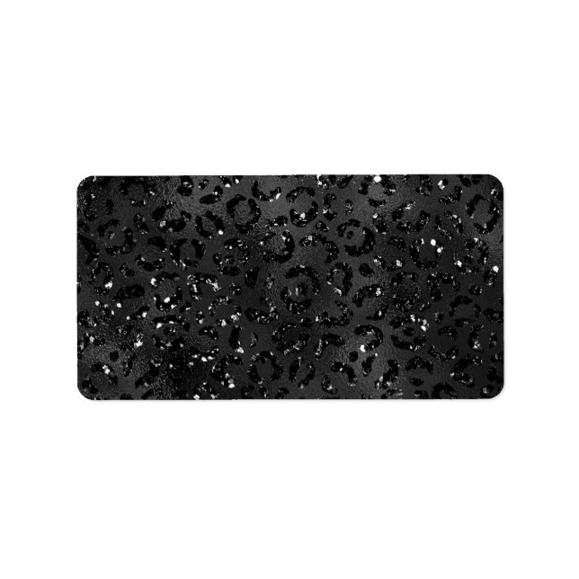 Cute Black Cheetah Leopard Skin Print Animal Adressetikett (Framsidan)