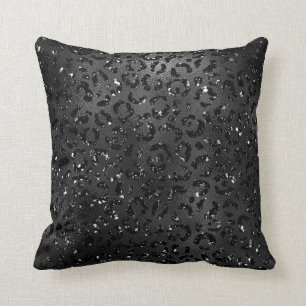 Cute Black Cheetah Leopard Skin Print Animal Kudde