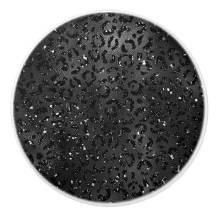 Cute Black Cheetah Leopard Skin Print Mönster Knopp