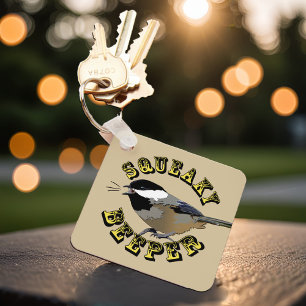 Cute Black CKontrolladee Squeaky Beeper Bird Nyckelring