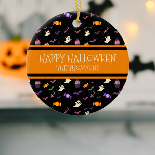Cute Black Colorful Magic Happy halloween Julgransprydnad Keramik