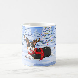 Cute Black Corgi-julrensostume Kaffemugg