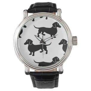 Cute Black Dachshund Mönster Armbandsur
