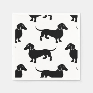 Cute Black Dachshund Mönster Pappersservett
