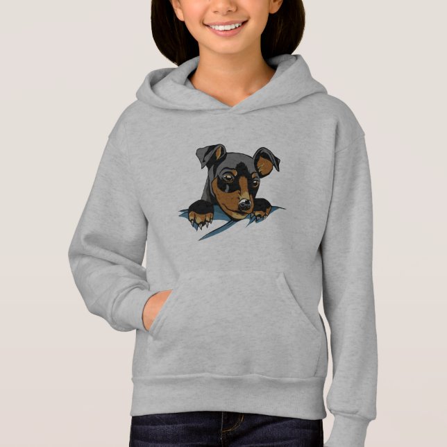 Cute Black Dachshund Puppy Design T Shirt (Framsida)