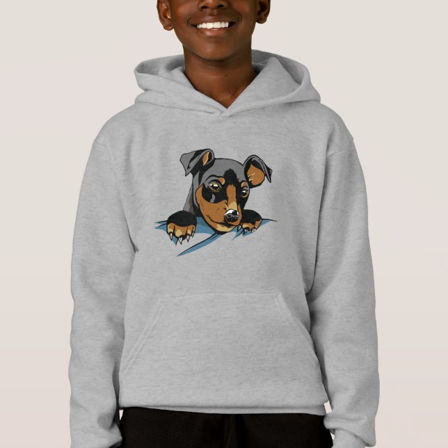 Cute Black Dachshund Puppy Design T Shirt (Framsida)