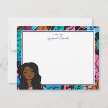 Cute Black Dam Illustration Personal Stationery
