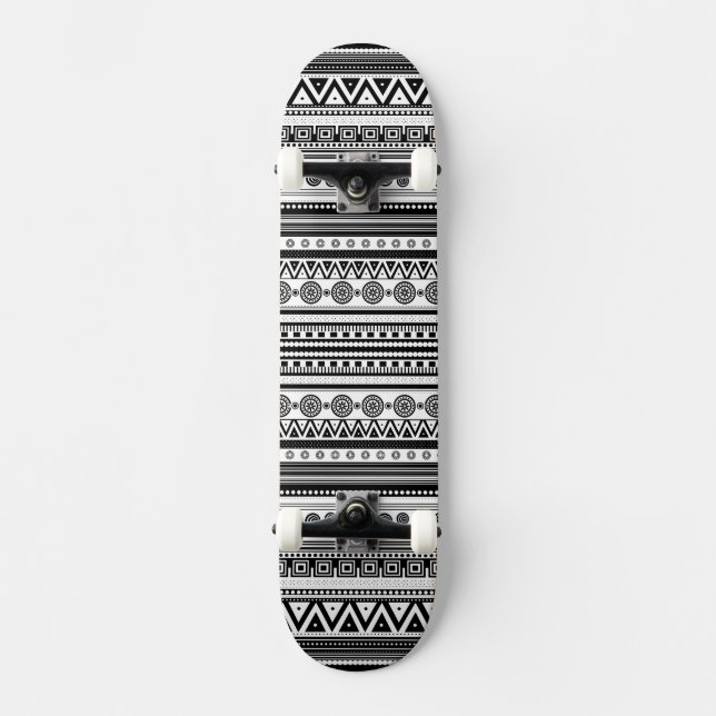 Cute Black dekorative aztec struktur Mini Skateboard Bräda 18,5 Cm (Framsida)