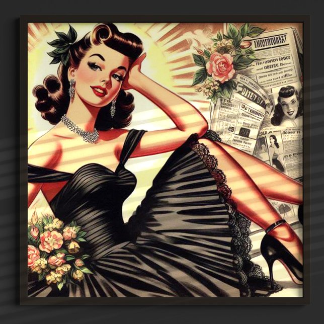 Cute Black Dress Pin-up Poster (Skapare uppladdad)