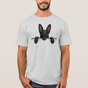 Cute Black German Shepherd Hund Peeking T Shirt