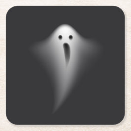 Cute Black Ghost Underlägg Papper Kvadrat