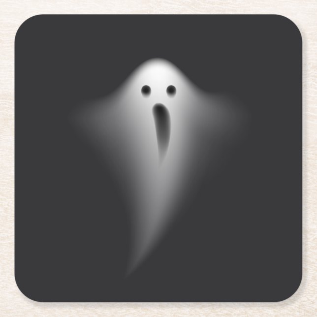 Cute Black Ghost Underlägg Papper Kvadrat (Framsidan)