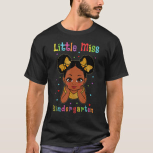Cute Black Girl Back to school Little Miss Kinderg T Shirt