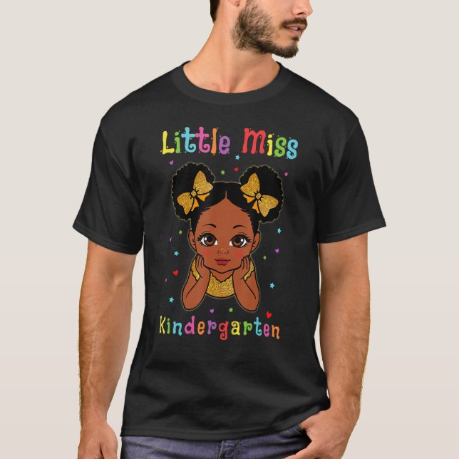 Cute Black Girl Back to school Little Miss Kinderg T Shirt (Framsida)