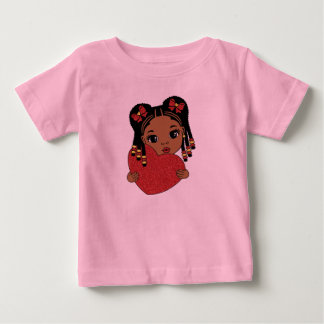 Cute Black Girl med hjärta | Alla hjärtans dag T Shirt