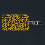 Cute Black guldfärgad, sömlös blommönster Fodral-M Bagagebricka<br><div class="desc">Cute Black guldfärgade, sömlösa blommönster</div>