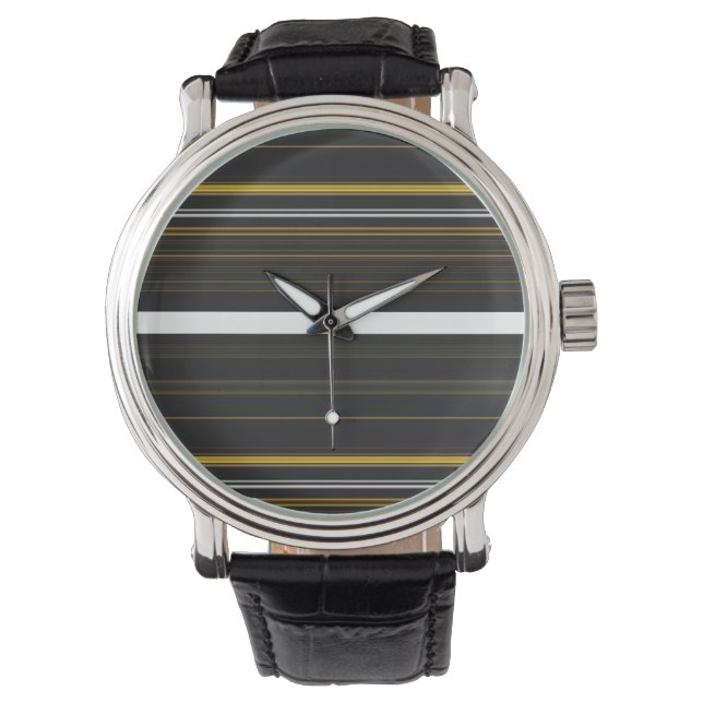 Cute Black gult rand Armbandsur (Framsida)