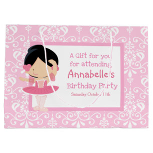 Cute Black Hair Ballerina & Rosa Damask Tack