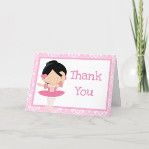 Cute Black Hair Ballerina "Tack" Tack Kort