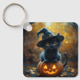 Cute Black Halloween Pumpkin Keychain Nyckelring
