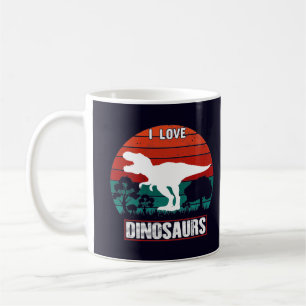 Cute Black I Kärlek Dinosaur Kaffemugg
